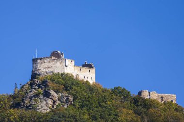 Aggstein Kalesi kalıntıları (Burgruine Aggstein), Wachau, UNESCO sitesi, Aşağı Avusturya, Avusturya