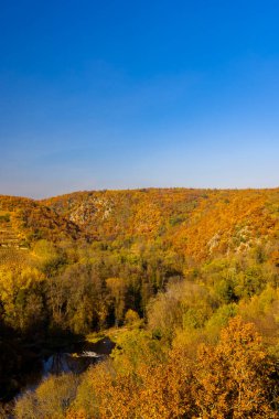 Hnanice yakınlarındaki Nine Mills Viewpoint, NP Podyji, Güney Moravya, Çek Cumhuriyeti