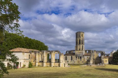 Grande-Sauve Abbey, UNESCO sitesi, La Sauve yakınlarındaki Benedictine manastırı, Aquitaine, Gironde, Fransa
