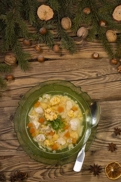 Still Life Czech Christmas Fish Soup — Stock Photo, Image