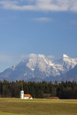 Landscape with church near Kranj, Slovenia