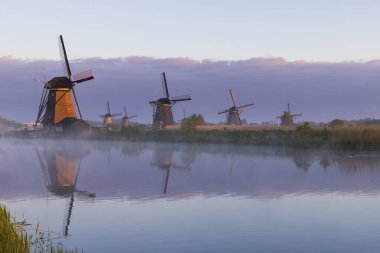 Traditional Dutch windmills in Kinderdijk - Unesco site, The Netherlands