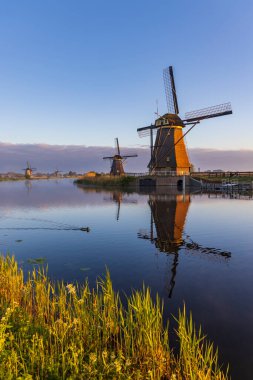 Traditional Dutch windmills in Kinderdijk - Unesco site, The Netherlands