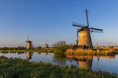 Traditional Dutch windmills in Kinderdijk - Unesco site, The Netherlands