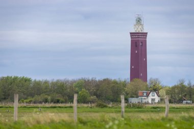 Ouddorp, Hollanda yakınlarındaki Westhoofd deniz feneri (Vuurtoren Westhoofd)