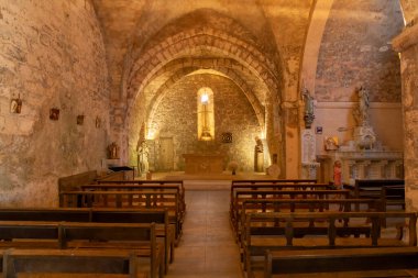 View of the medieval village of La Couvertoirade in Larzac, Aveyron, France