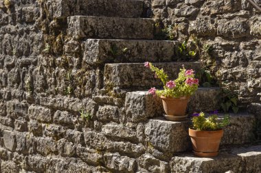 View of the medieval village of La Couvertoirade in Larzac, Aveyron, France