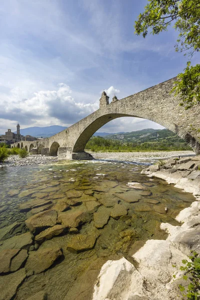 Gobbo Köprüsü Ayrıca Bobbio Piacenza Ili Trebbia Vadisi Emilia Romagna — Stok fotoğraf