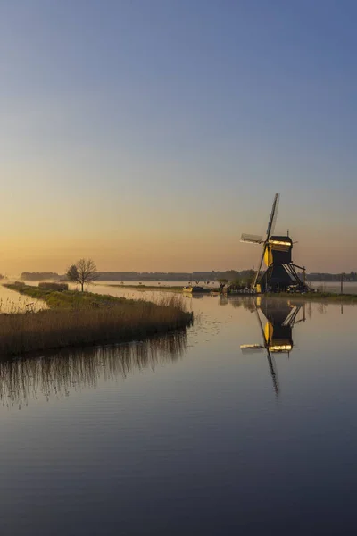 Traditional Dutch Windmills Kinderdijk Unesco Site Netherlands — Zdjęcie stockowe