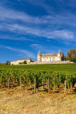Chateau de Rully Şatosu, Saone-et-Loire kalkışı, Burgundy, Fransa