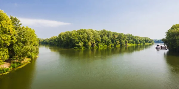 Çek Cumhuriyeti Nin Melnik Kenti Yakınlarında Vltava Labe Nehirlerinin Kesiştiği — Stok fotoğraf