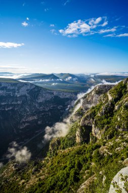 Mountain landscape width Canyon of Verdon River (Verdon Gorge) in Provence, France