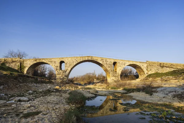 Pont Julien Roman Stone Arch Bridge Calavon River Provence France — 스톡 사진