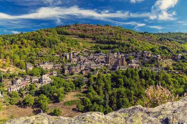 UNESCO village of  Conques-en-Rouergue in Aveyron department, France