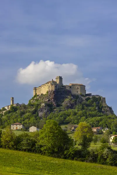 Château Bardi Castello Bardi Avec Ville Province Parme Émilie Romagne — Photo