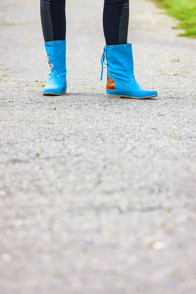 Young woman wearing fashionable boots