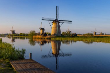 Traditional Dutch windmills in Kinderdijk - Unesco site, The Netherlands