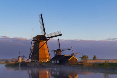 Traditional Dutch windmills in Kinderdijk - Unesco site, The Netherlands