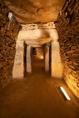 Interior of dolmen de El Romeral, UNESCO site, Antequera, Spain