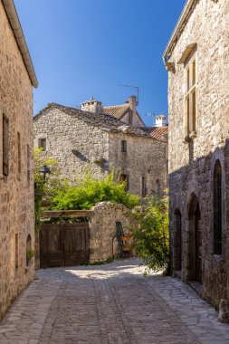 View of the medieval village of La Couvertoirade in Larzac, Aveyron, France