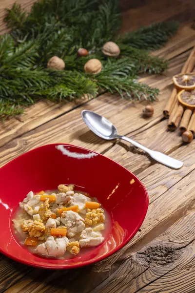 チェコの伝統的なクリスマス料理 魚のスープ — ストック写真
