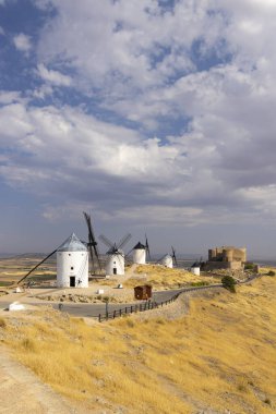 windmills and castle of Consuegra, Castilla La Mancha, Spain