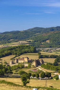 Chateau de Berze-le-Chatel kalesi, Saone-et-Loire kalkışı, Burgundy, Fransa