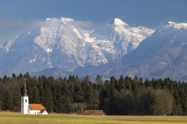 Landscape with church near Kranj, Slovenia