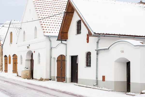 Винні Погреби Взимку Сатов Чехія — стокове фото