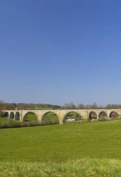 Arched Stone Railway Bridge Onabandoned Railway Cognieres Doubs France — Stock Photo, Image
