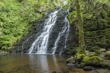 Şelale Şelalesi Cheylade yakınlarında, Fransız dağları, Fransa