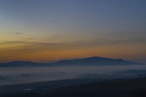 Sonnenuntergang Über Palava Südmähren Tschechien — Stockfoto