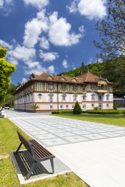 Güney Moravya, Çek Cumhuriyeti 'nde Luhacovice, pitoresk spa kasabası