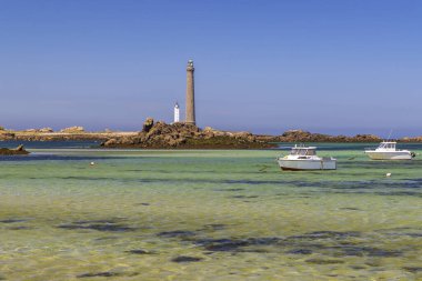 Virgin Adası Deniz Feneri (Phare de Lile Vierge), Plouguerneau, Finistere, Brittany, Fransa