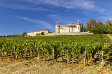 Chateau de Rully Şatosu, Saone-et-Loire kalkışı, Burgundy, Fransa