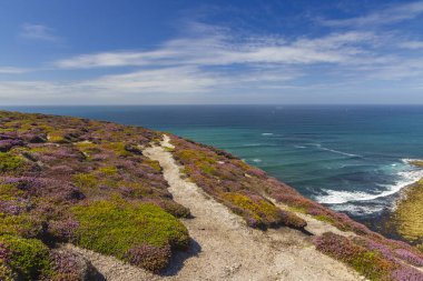 Cap de la Chevre, Crozon, Brittany, Fransa 'da manzara