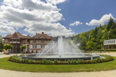 Güney Moravya, Çek Cumhuriyeti 'nde Luhacovice, pitoresk spa kasabası