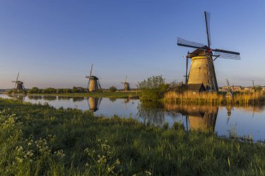 Traditional Dutch windmills in Kinderdijk - Unesco site, The Netherlands