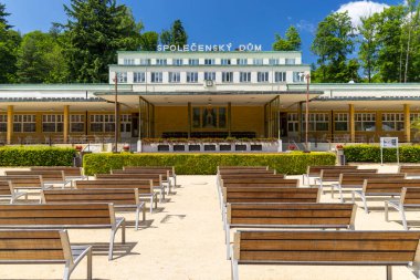 Güney Moravya, Çek Cumhuriyeti 'nde Luhacovice, pitoresk spa kasabası