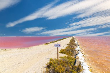 Camargue bölgesindeki Salin de Giraud, Provence, Fransa