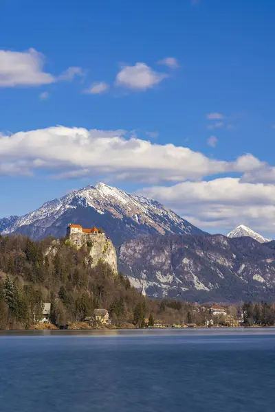 Bled Castle Julian Alps Winter — Stock Photo, Image