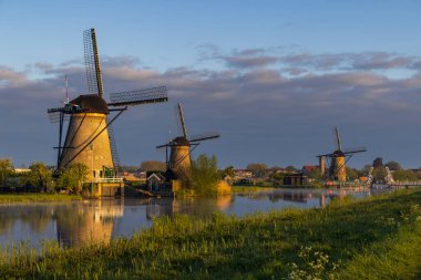 Traditional Dutch windmills in Kinderdijk - Unesco site, The Netherlands