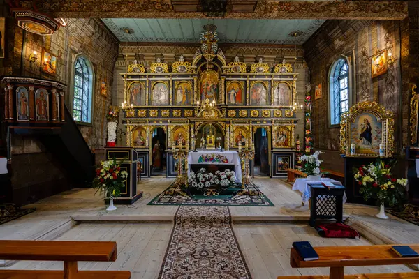Chiesa Gotica Legno San Michele Arcangelo Brunario Voivodato Della Piccola — Foto Stock