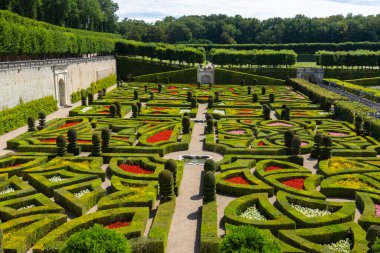 Chateau de Villandry, UNESCO Dünya Mirası Sitesi, Villandry, Indre-et-Loire, Pays de la Loire, Fransa