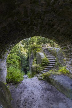 Bir doğa rezervi Broumovske steny manzara
