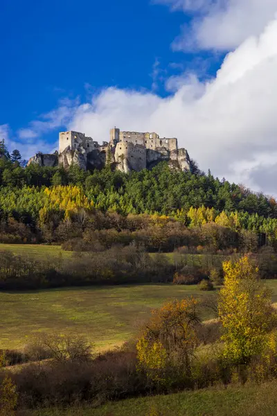 Vista Sul Castello Lietava Lietavsky Hrad Regione Zilina Slovacchia — Foto Stock