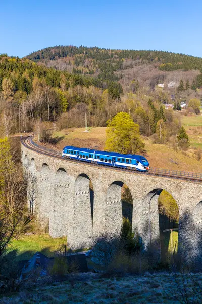 捷克共和国波希米亚北部Krystofovo Udoli的Novina铁路高架铁路 — 图库照片