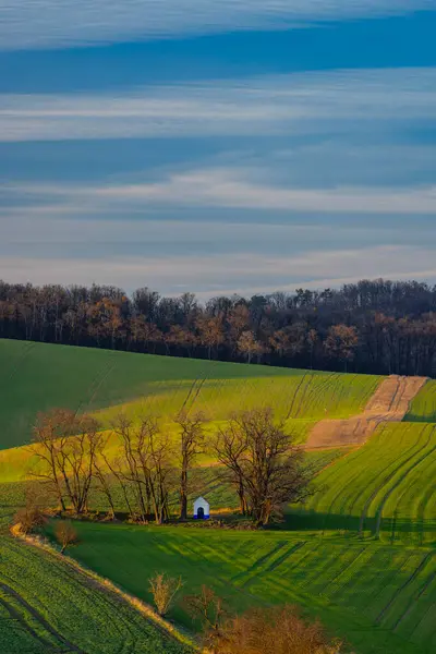 サザンモラヴィア チェコ共和国 サザンモラヴィアに近いセントバーボルカスのチャペルとの風景 — ストック写真