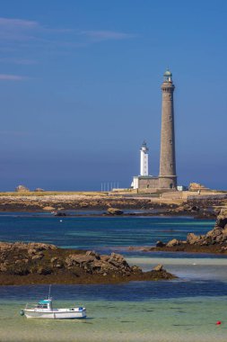 Virgin Adası Deniz Feneri (Phare de Lile Vierge), Plouguerneau, Finistere, Brittany, Fransa