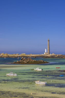 Virgin Adası Deniz Feneri (Phare de Lile Vierge), Plouguerneau, Finistere, Brittany, Fransa